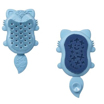 Cepillo y esponja de baño para bebé con diseño de zorro.