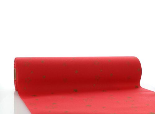 Weihnachtstischläufer Liam in Rot aus Linclass® Airlaid 40cm x 24 m, 1 Stück