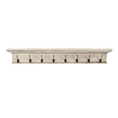 Halifax 8 Hook Coat Rack - White Rustic