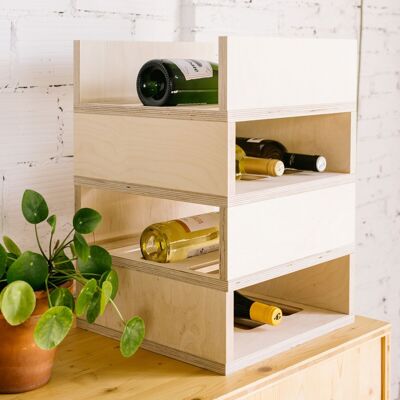 Stackable wine rack, 4 levels - EL CELLER