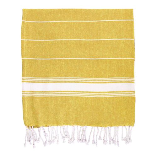 Nicola Spring 170 x 90cm Turkish Cotton Beach Towel - Yellow