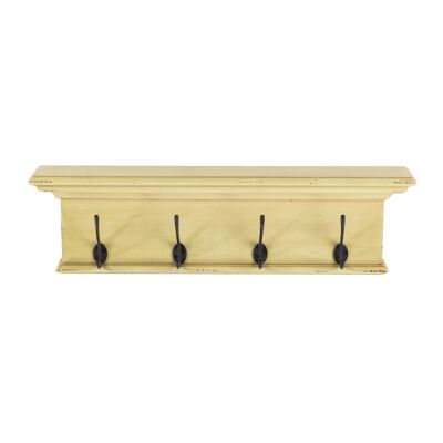 Halifax 4 Hook Coat Rack - Yellow Brown Antique