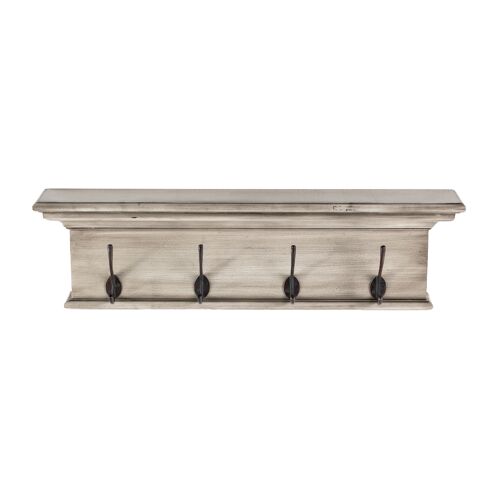 Halifax 4 Hook Coat Rack - White Rustic