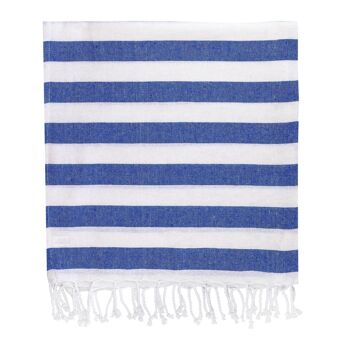 Nicola Spring Serviette de plage en coton turc 170 x 90 cm - Rayure bleue 7