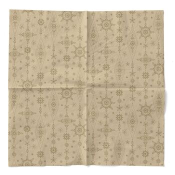 Serviette de table de Noël Brigitte en or sable en tissu 33 x 33 cm, 3 plis, 100 pièces 2