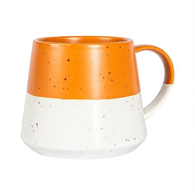 Nicola Spring Ceramic Dipped Flecked Belly Coffee Mug - 370ml - Burnt Orange