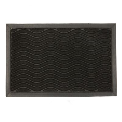 Robuste Fußmatte von Nicola Spring – 60 x 40 cm – schwarze Wellen