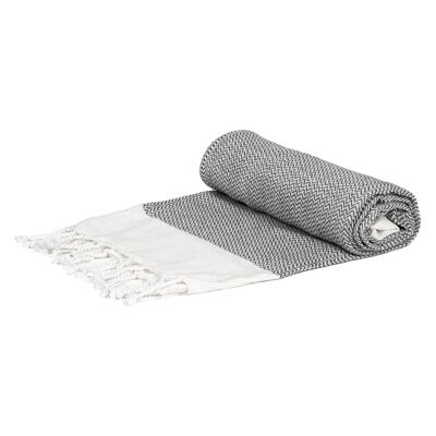 Nicola Spring Handtuch aus türkischer Baumwolle – Zig Zag – Grau