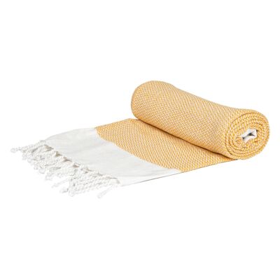 Asciugamano in cotone turco Nicola Spring - Zig Zag - Giallo