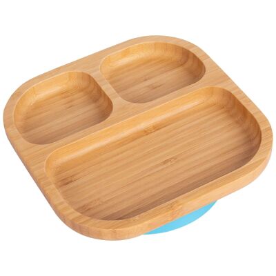 Tiny Dining Children's Bamboo Dinner Plate with Suction Cup - Blue