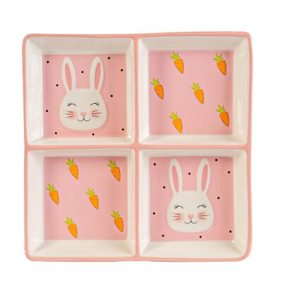 Piatto snack Nicola Spring Pink Bunny - 20 cm - Rosa