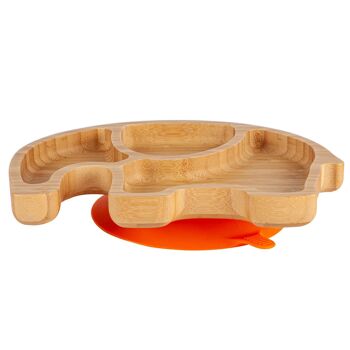 Assiette, bol et cuillère en bambou pour enfants Tiny Dining avec ventouses - Orange 8
