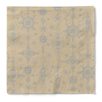 Serviette de Noël Brigitte en sable-argent en tissu 33 x 33 cm, 3 plis, 100 pièces 1