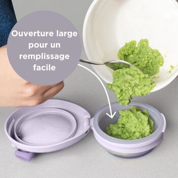 Poche gourde repas bébé rechargeable- Mauve 3