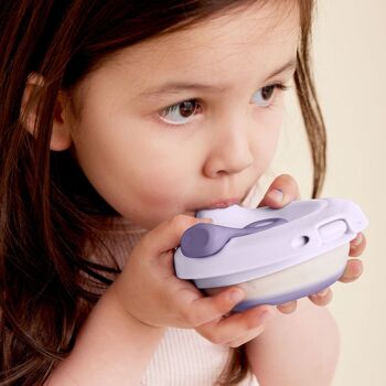 Poche gourde repas bébé rechargeable- Mauve 8