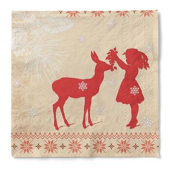 Serviette de Noël Sarah en tissu 33 x 33 cm, 100 pièces 1