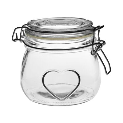 Barattolo in vetro Nicola Spring a forma di cuore - 500 ml