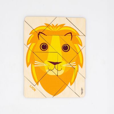 Puzzle Lion (Made in France) in birch wood