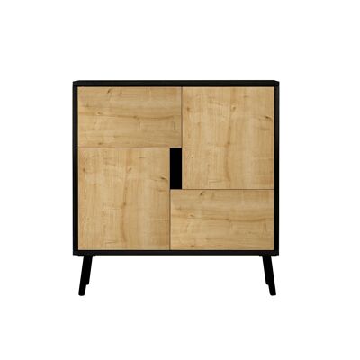 Multipurpose cabinet Darien wood effect black beige