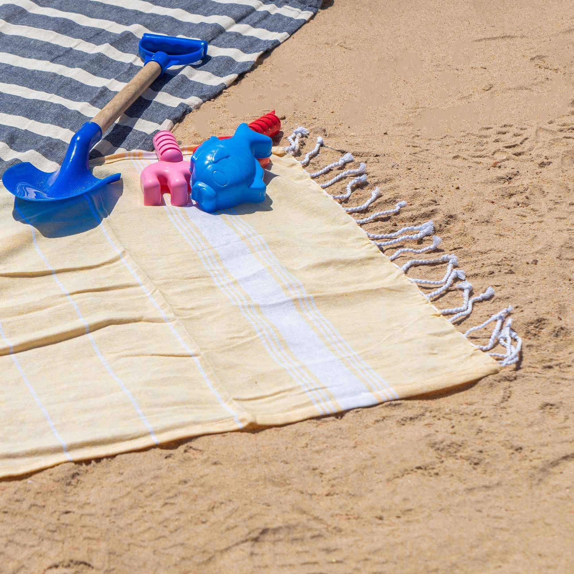 Nicola Spring Kids Turkish Beach Towel - Yellow