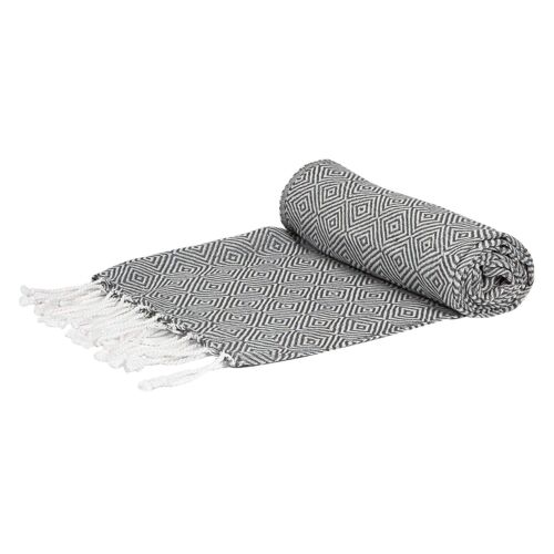 Nicola Spring Turkish Cotton Towel - Diamond - Dark Grey