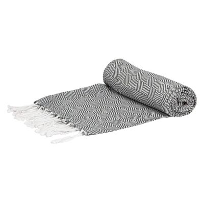 Nicola Spring Handtuch aus türkischer Baumwolle – Diamant – Dunkelgrau