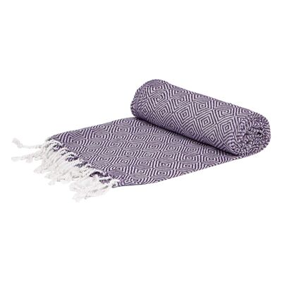 Nicola Spring Handtuch aus türkischer Baumwolle – Diamant – Violett