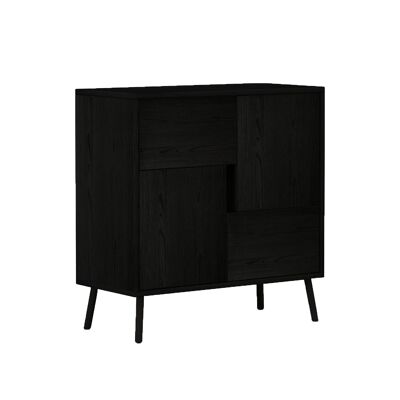 Meuble polyvalent Darien effet bois noir