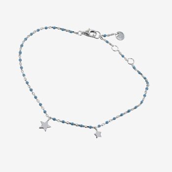 Bracelet étoile en émail bleu ciel 1