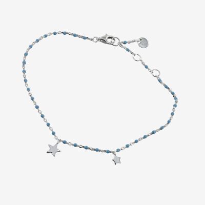 Bracelet étoile en émail bleu ciel