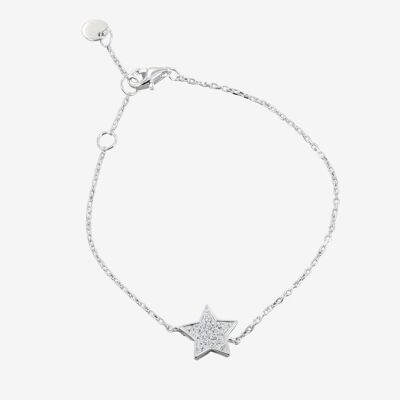 Bracelet étoile CZ bordé