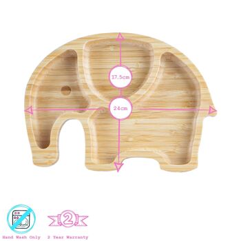 Assiette éléphant en bambou pour enfant Tiny Dining avec ventouse - Noir 5