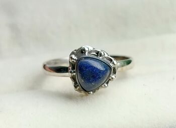 Bague faite à la main en argent sterling 925 avec lapis-lazuli naturel 3