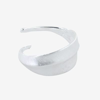 Linear Leaf Silver Ring