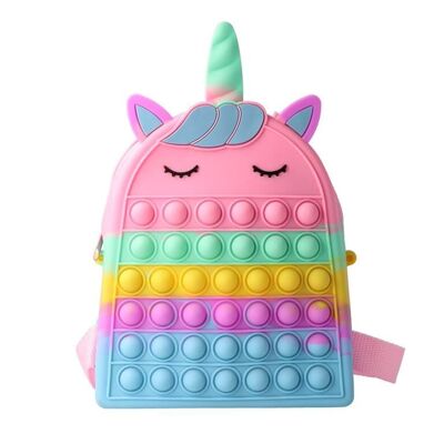 Unicorn backpack - With pop-it - With zipper and adjustable straps
