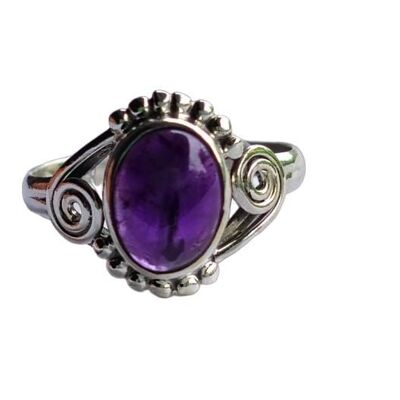 Vintage Natural Purple Amethyst 925  Sterling Silver Handmade Ring