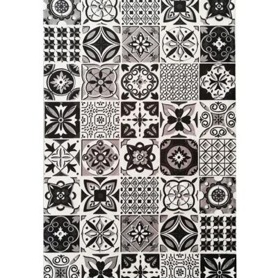 MANI TEXTILE - Black Cement Tile Rug