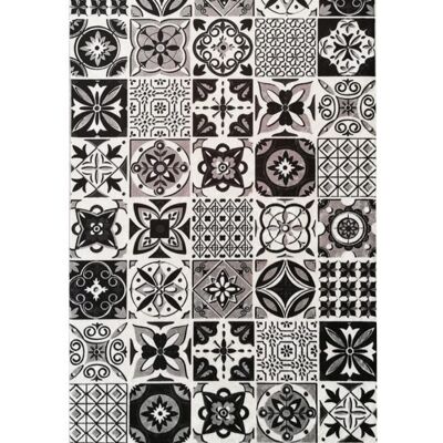 MANI TEXTILE - Black Cement Tile Rug