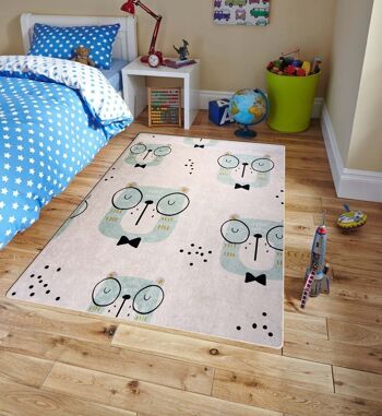 MANI TEXTILE - Tapis Enfant Hibou 2