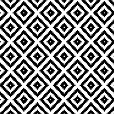 MANI TEXTILE - Alfombra de azulejos en blanco y negro