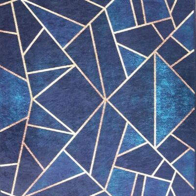 MANI TEXTILE - Grafic rug - Golden blue