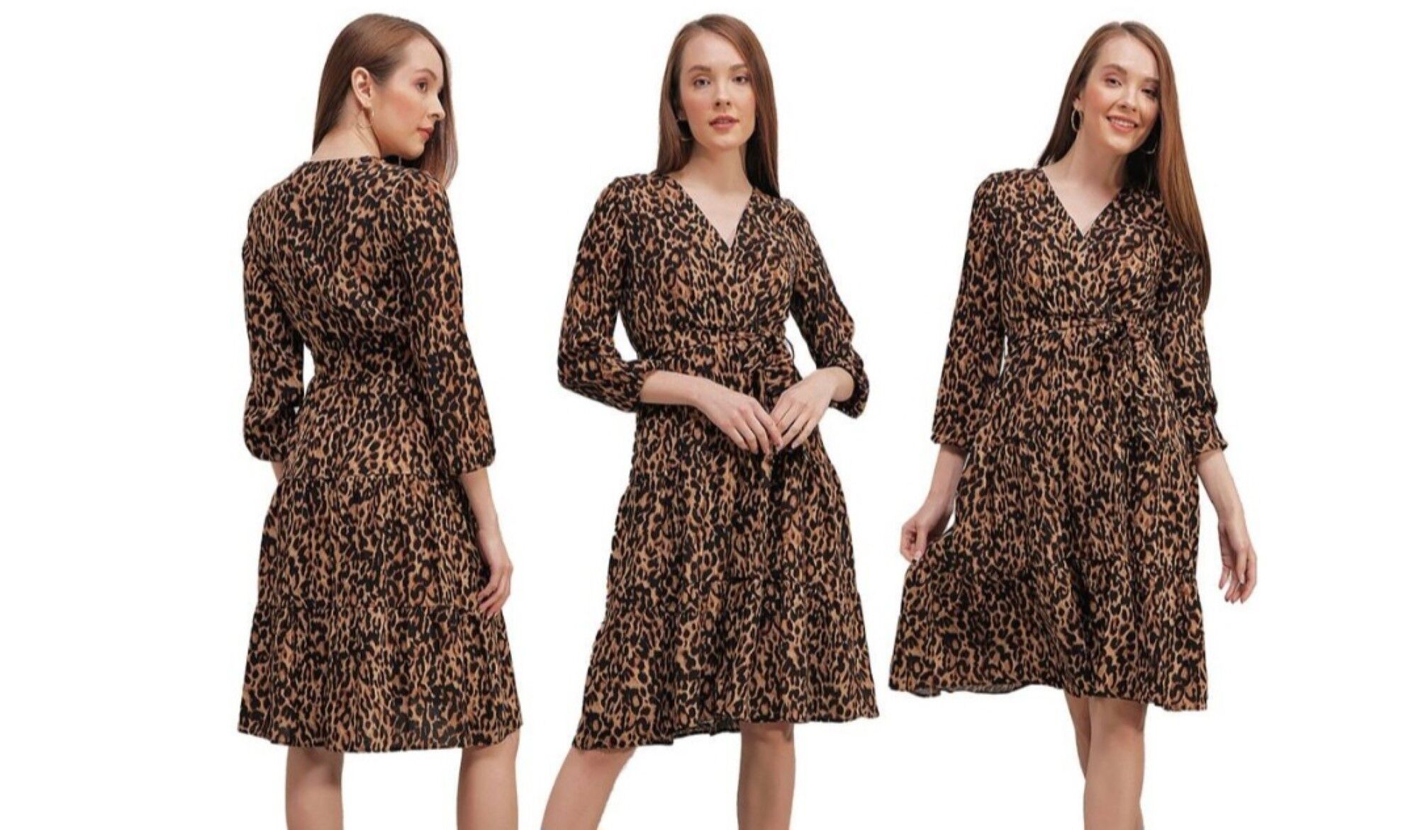 MT Clothes - Robe imprimée à Col Croisé