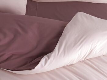 M’DECO - Parure UNI 2 personnes Rose/Aubergine 3