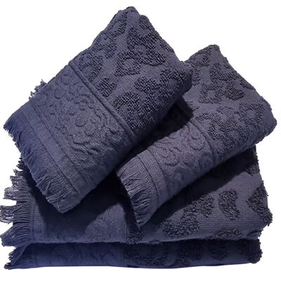M’DECO - Set of 4 Jacquard Towels with Fringes