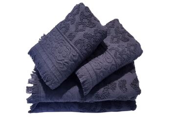 M’DECO - Lot de 4 Serviettes Jacquard à Franges 1