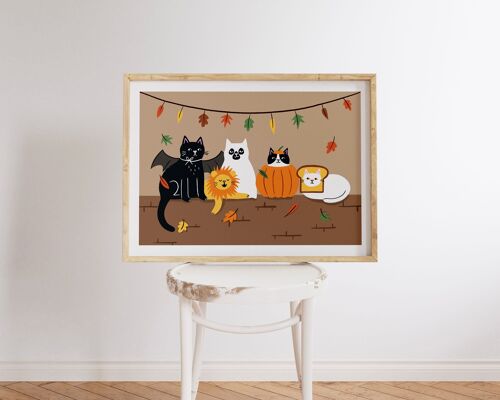 Feline Spooky – A4 Heavyweight Art Print