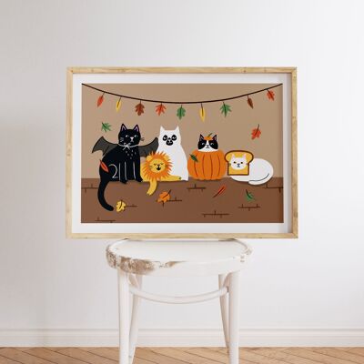 Feline Spooky – A4 Heavyweight Art Print
