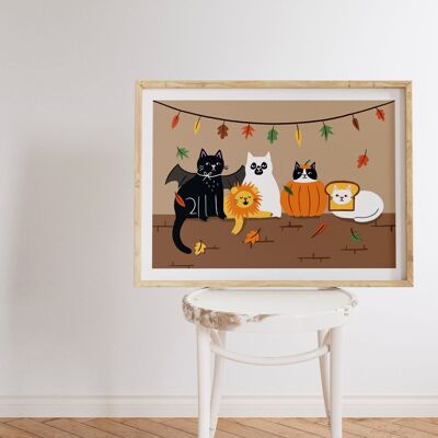 Feline Spooky – Stampa artistica pesante A4