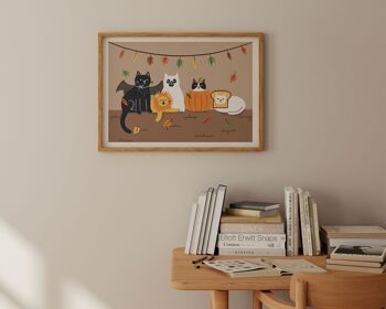 Feline Spooky - Impression d'art poids lourd A4 2