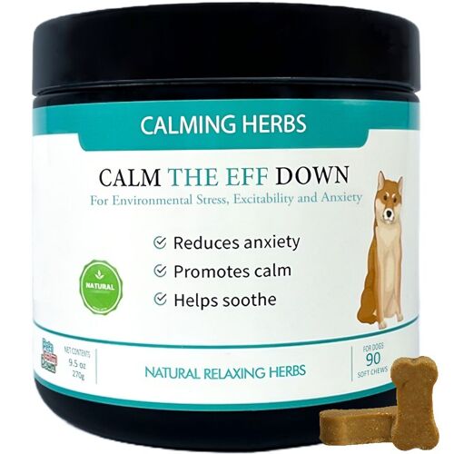 Calming dog treats for barking stress excitability fear fireworks
